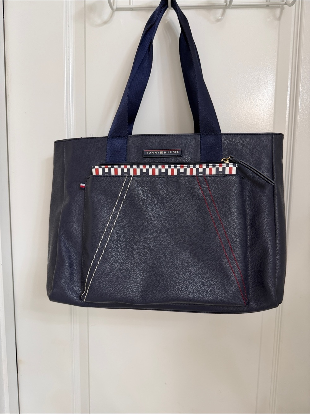 Tommy Hilfiger Navy Tote with Red & White Trim
